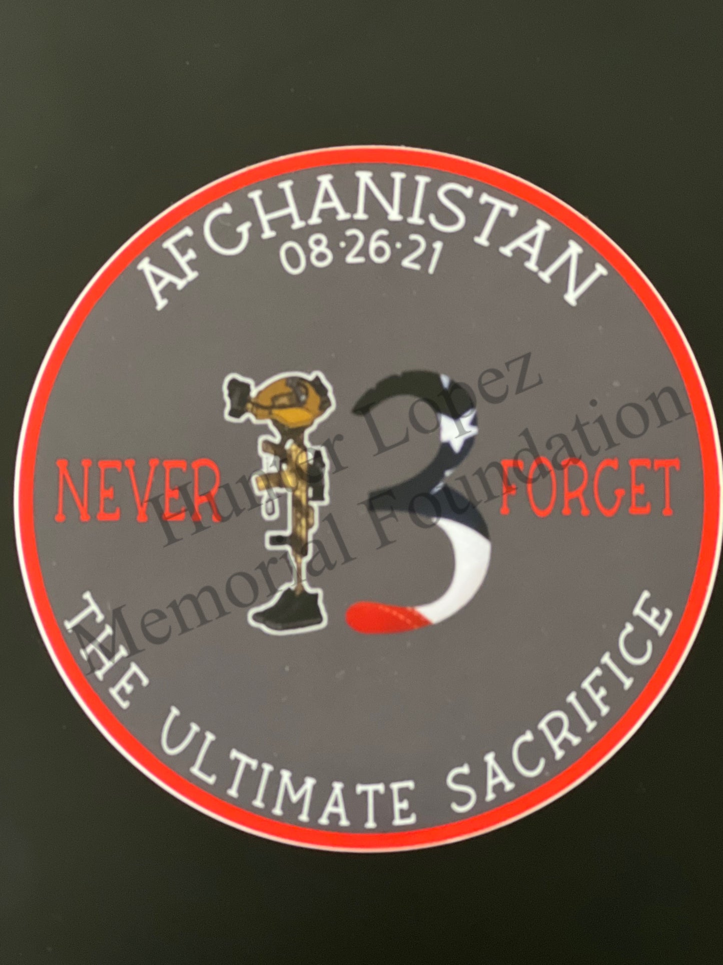 4” never forget sticker
